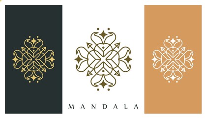 Luxury Decorative Ornament Logo Design. Unique Pure Line Editable. Creative Template Vector Illustration.