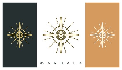 Luxury Decorative Ornament Logo Design. Nature Leaf based Line Editable. Creative Template Vector Illustration.