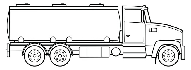 American tank truck - vector illustration of a vehicle.