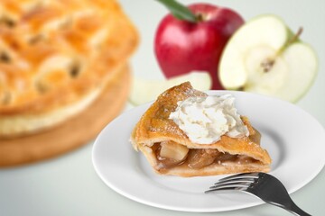 Homemade Organic Apple Pie Dessert on a plate