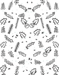 Background Christmas - Seamless pattern leaf 