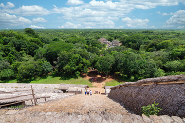 Fototapeta na wymiar View from the top La Torre in Ek Balam Archaeological Site, Yucatan, Mexico