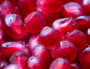 Pomegranate seeds close up