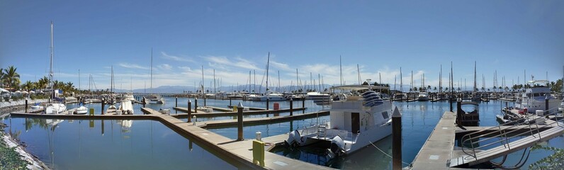 Fototapeta premium Puerto Vallarta Marina with Boats and Pier in Mexico