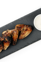 
shish kebab on white background