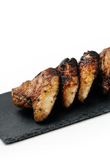 
shish kebab on white background
