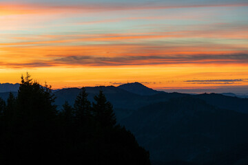 Breitenberg Sonnenuntergang Tannheimer Berge Pfronten