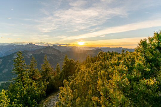 Breitenberg Sonnenuntergang Tannheimer Berge Pfronten