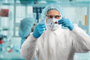 Health care researchers working in life science laboratory, work for test a vaccine