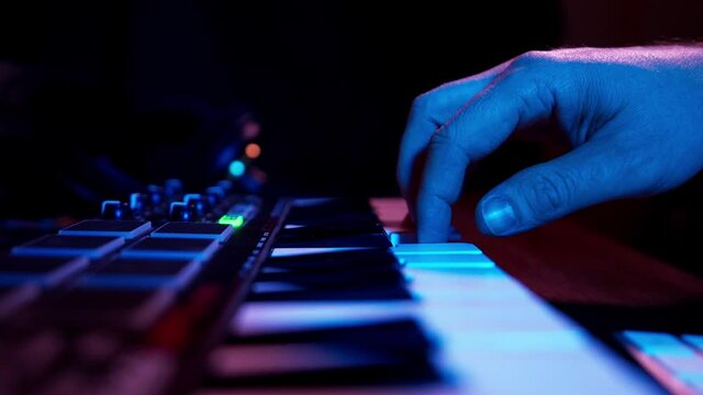 Musician Playing Midi Keyboard
