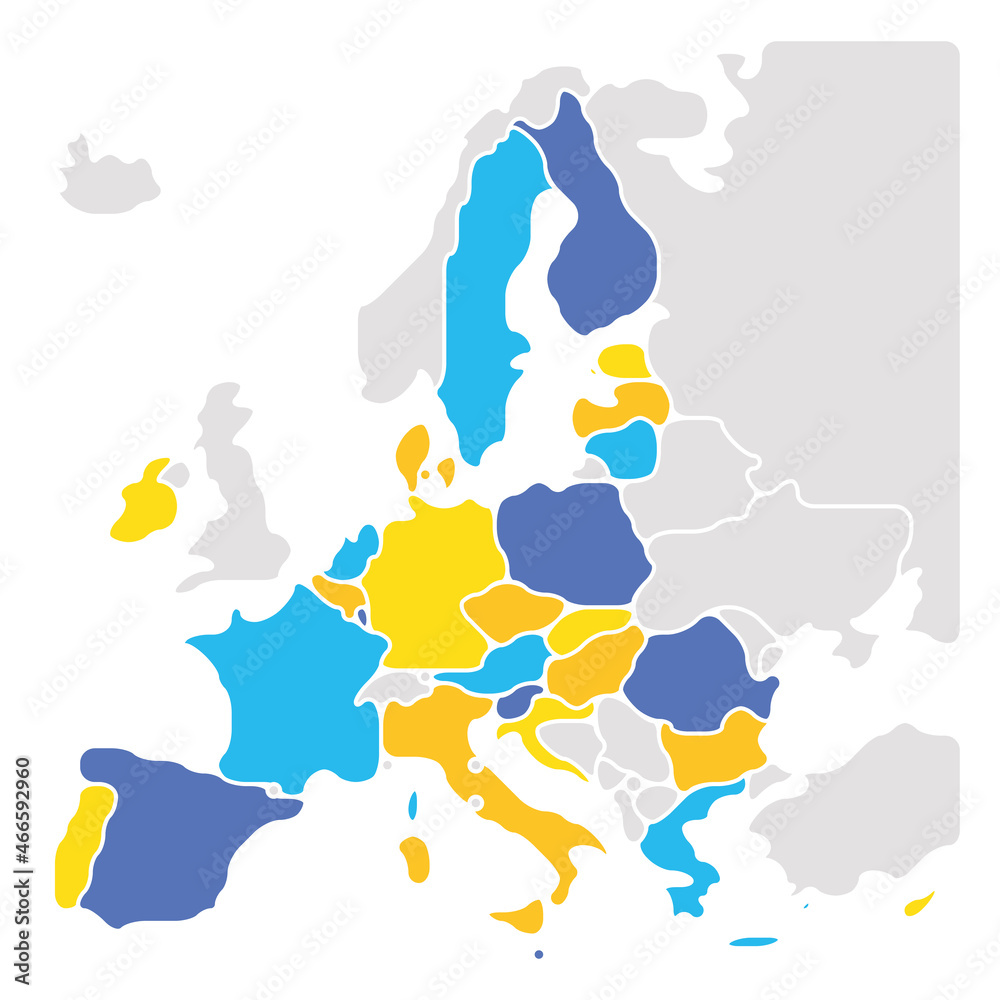 Poster simplified smooth map of eu - Posters