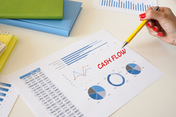 Conceptual photo about CASH FLOW with written text.