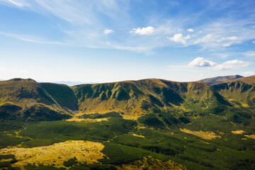 Fototapeta na wymiar Beautiful mountain landscape on sunny day. Drone photography