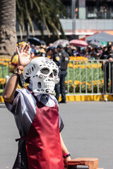 Day of the Dead parade at Mexico City at october the 31 of 2021
