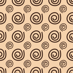 Fototapeta premium Spirals hand drawn vector seamless pattern