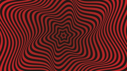 Illusion vortex background in red and black. Vector illustration. Dimension 16:9. EPS10