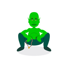 A fabulous and funny monster. Cartoon.