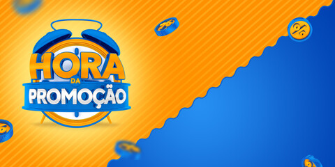 Banner Promotion time in Brazil template design 3d render