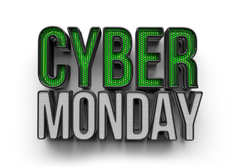Cyber monday 3d render banner template 