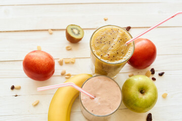 fresh fruit smoothie kefir cocktails yogurt breakfast