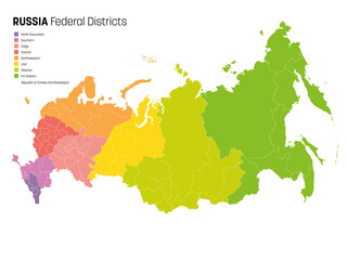 Russia - vector map of regions