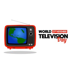 World television day theme. Vector illustration. Illustration tv vintage and lettering. Suitable for Poster, Banners, campaign and greeting card. 