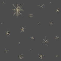 Vector seamless pattern with stars. Pattern in retro colors