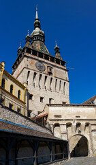 Fototapeta na wymiar The clock tower in the fortress of Sighisoara - Romania