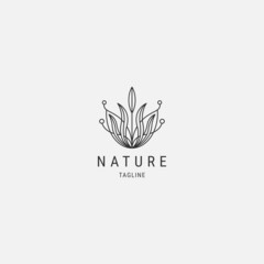 Tulip flower line art logo. Minimalist contour drawing