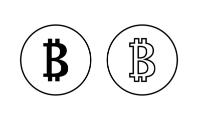Obraz premium Bitcoin icons set. bitcoin sign and symbol. payment symbol. cryptocurrency logo