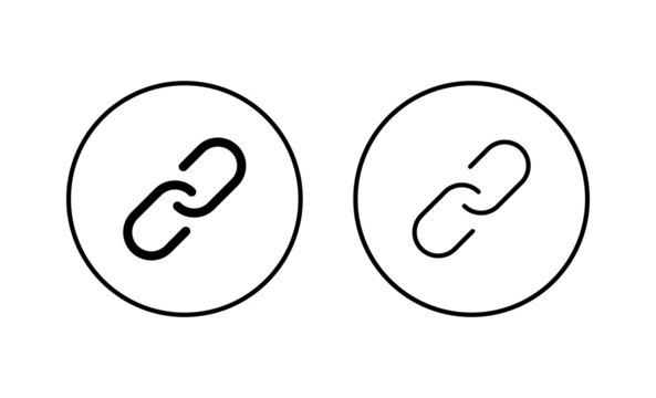 Link icons set. Hyperlink chain sign and symbol