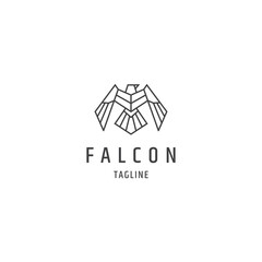 Falcon line logo design template