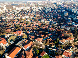 Fototapeta premium Aerial view of City of Plovdiv, Bulgaria