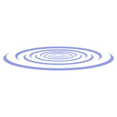 Quarter perspective view of a round liquid ripple 