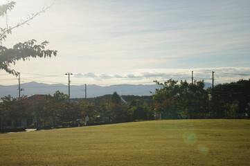 公園の夕暮れ