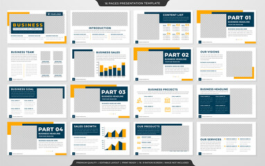 set of business presentation layout template with minimalist and modern layout use for business annual report and portfolio