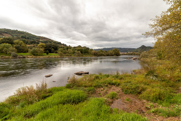 Landscape of the River Miño, in the city of Ourense, Spain