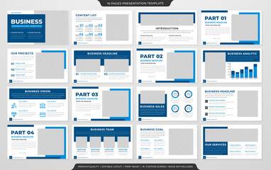set of business presentation layout template with minimalist and modern layout use for business annual report and portfolio