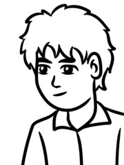black and white of man cartoon for coloring