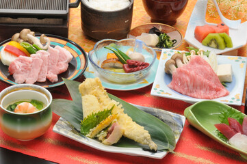 会席　和　料理 刺身　造り　調理　煮付　懐石　盛付　和食　日本　雅　和紙　新鮮　鮮魚 　牛肉