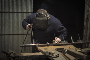 Blacksmith photography while working.