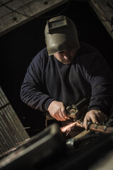 Blacksmith photography while working.