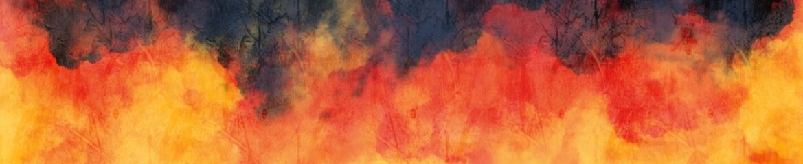 Abstract background painting art with yellow, red and dark blue cloud paint brush for christmas poster, banner, website, card background