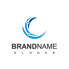 Circle Circuit of Technology Logo Template