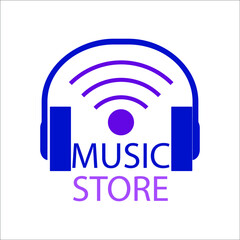 music shop logo emblem vintage