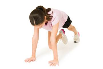 Sporty girl reaching her fitness goals