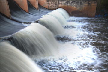 water flow out from small spill way 