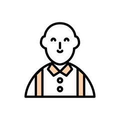 Bartender isolated icon line and color style