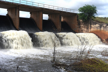 water flow out from small spill way 