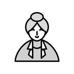 Cute smiley grandmother isolated icon